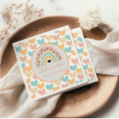 Serviette En Papier Rainbow & Hearts 1er fête d'anniversaire