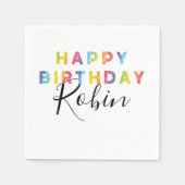 Serviette En Papier Rainbow Letters joyeuse fête de papier d'anniversa (Devant)