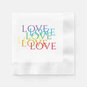 Serviette En Papier RAINBOW LOVE Coin Cocktail Papier à Cocktails serv