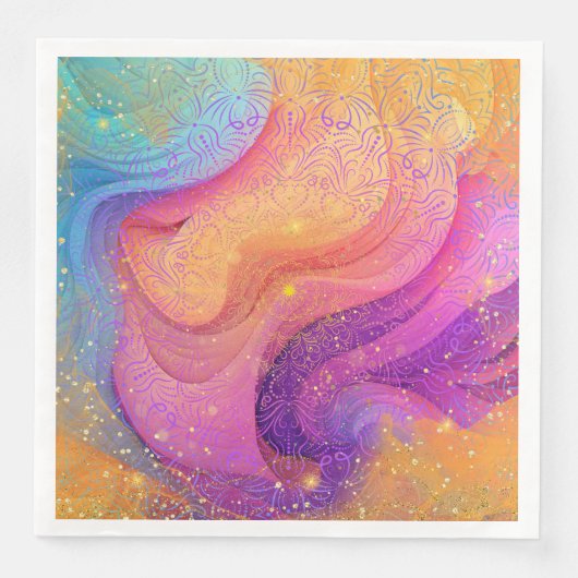 Serviette En Papier Rainbow Mandala (Devant)