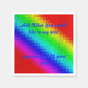 Serviette En Papier Rainbow Mosaic Carreaux Ajouter Vos MotsModèle,