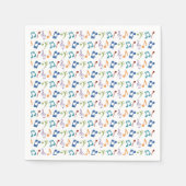 Serviette En Papier Rainbow Music Notes (en blanc) (Devant)
