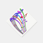 Serviette En Papier Rainbow Music Notes Napkins (Coin)