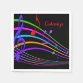 Serviette En Papier Rainbow Music Notes Napkins (Devant)
