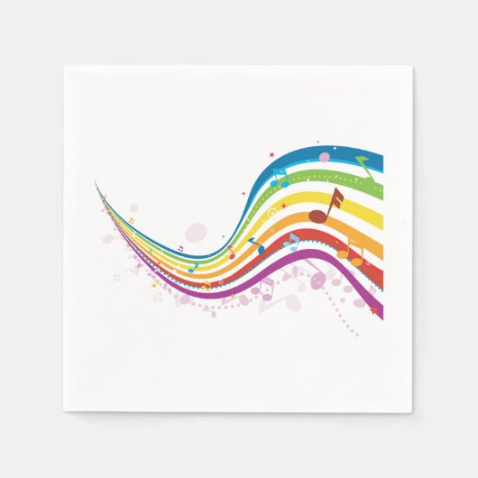 Serviette En Papier Rainbow Music Wave Paper Napkins (Devant)
