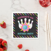 Serviette En Papier Rainbow Neon Bowling fête d'anniversaire (En situation)