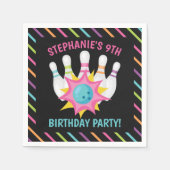 Serviette En Papier Rainbow Neon Bowling fête d'anniversaire (Devant)