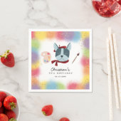 Serviette En Papier Rainbow Painting Party Chien chiot Anniversaire (En situation)