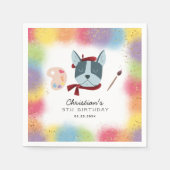 Serviette En Papier Rainbow Painting Party Chien chiot Anniversaire (Devant)