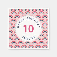 Rainbow Party Nom personnalisé Age rose bleu