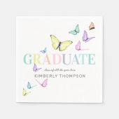 Serviette En Papier Rainbow Pastel Butterflies Graduation Party (Devant)
