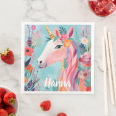 Serviette En Papier Rainbow Pastel Dream Unicorn (En situation)