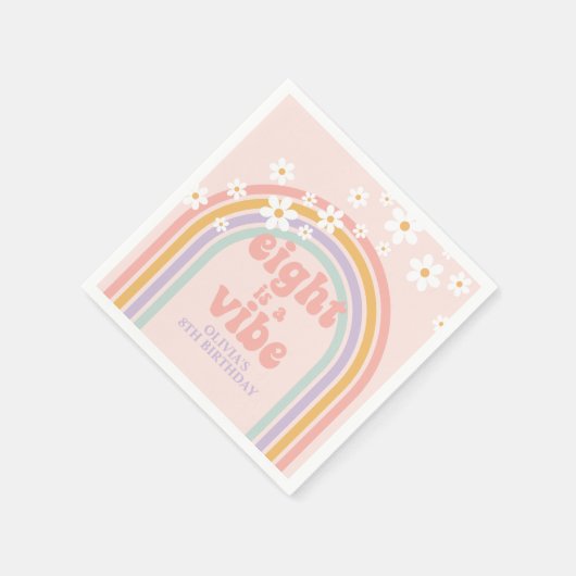 Serviette En Papier Rainbow Pastel Eight est un Vibe 8e anniversaire (Coin)