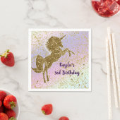 Serviette En Papier Rainbow Pastel Gold Parties scintillant Unicorn St (En situation)
