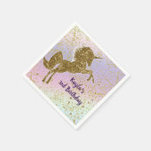Serviette En Papier Rainbow Pastel Gold Parties scintillant Unicorn St (Coin)