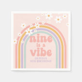 Serviette En Papier Rainbow Pastel Nine est un Vibe 9e anniversaire (Devant)