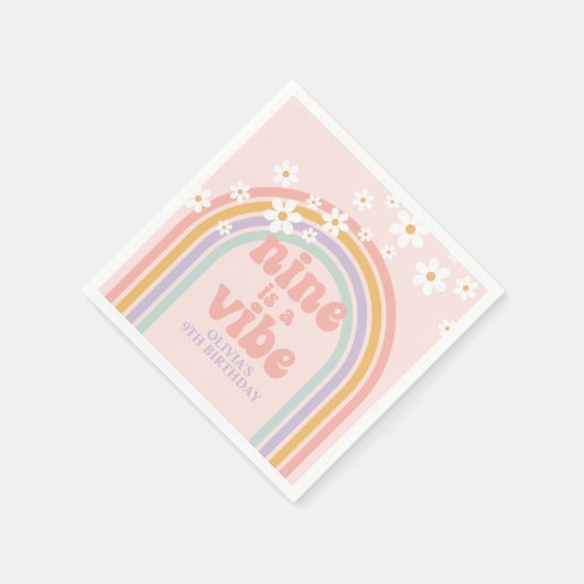 Serviette En Papier Rainbow Pastel Nine est un Vibe 9e anniversaire (Coin)