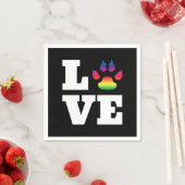 Serviette En Papier Rainbow paw (En situation)