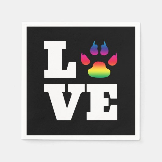 Serviette En Papier Rainbow paw (Devant)