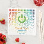 Serviette En Papier Rainbow Pixels jeu vidéo Gamer Bar Mitzvah (En situation)