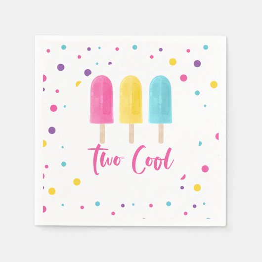 Serviette En Papier Rainbow Pop Deux Cool 2e anniversaire (Devant)