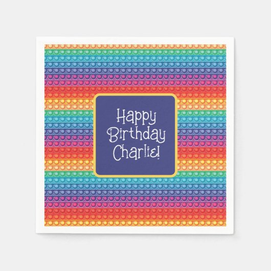 Serviette En Papier Rainbow Pop It Fidget Toy Motif Personnalisé (Devant)