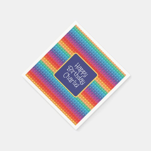 Serviette En Papier Rainbow Pop It Fidget Toy Motif Personnalisé (Coin)
