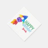 Serviette En Papier Rainbow Rocket Ship Exterspace Anniversaire (Coin)