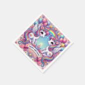 Serviette En Papier Rainbow Royalty Unicorns (Coin)