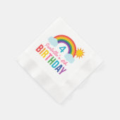 Serviette En Papier Rainbow Sky Modern Girl Custom Birthday Party (Coin)