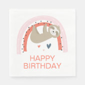 Serviette En Papier Rainbow Sloth Anniversday Napkins (Devant)