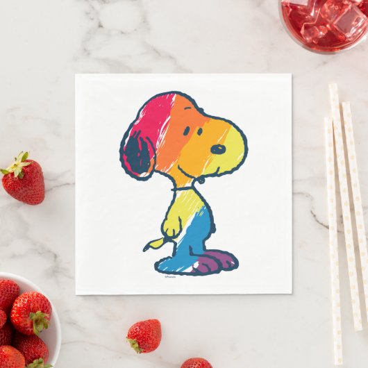 Serviette En Papier Rainbow Snoopy (En situation)
