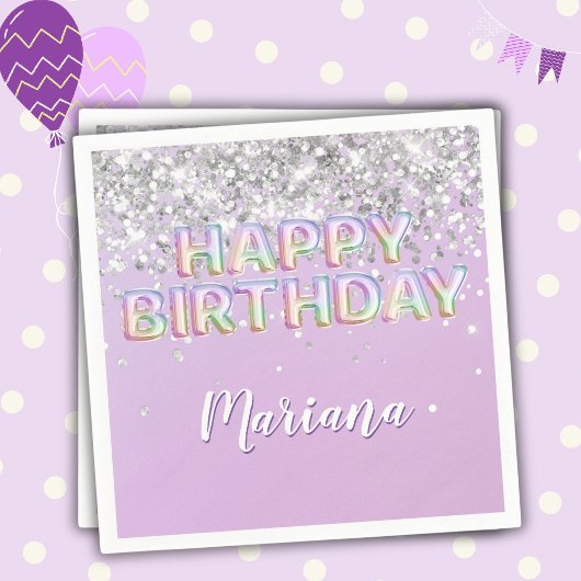 Serviette En Papier Rainbow Sparkle Parties scintillant Fille fête d'a