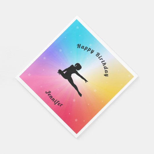 Serviette En Papier Rainbow Stars Gymnastique Anniversaire serviettes (Coin)
