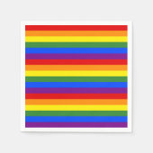Serviette En Papier Rainbow Stripe Motif Pride Party (Devant)