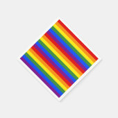Serviette En Papier Rainbow Stripe Motif Pride Party (Coin)