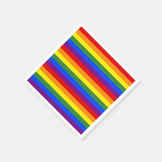 Serviette En Papier Rainbow Stripe Motif Pride Party (Coin)