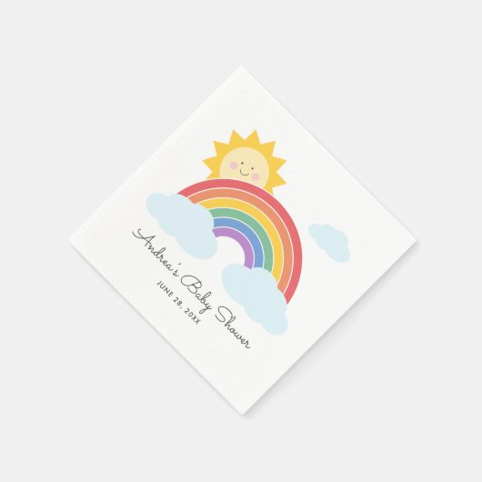 Serviette En Papier Rainbow Sunshine Baby shower ou anniversaire (Coin)