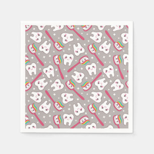 Serviette En Papier Rainbow Teeth Motif
