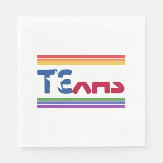 Serviette En Papier Rainbow Texas Flag Design pour LGBT+ Texans C (Devant)