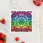 Serviette En Papier Rainbow Tie Dye Mandala Star Anniversaire (En situation)