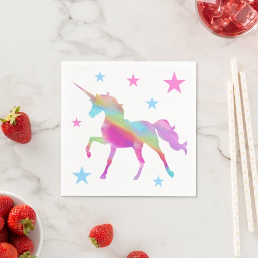 Serviette En Papier Rainbow Unicorn Et Stars Papier Serviettes (En situation)