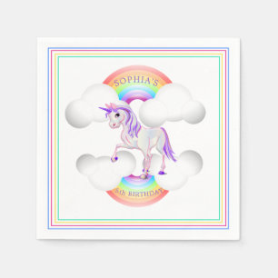 Serviette En Papier Rainbow Unicorn Magique mignonne Anniversaire