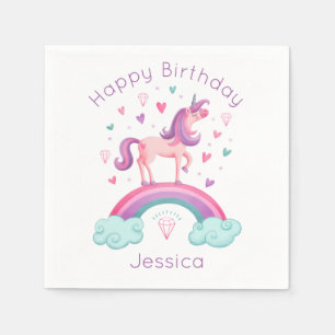 Serviette En Papier Rainbow Unicorn Merci