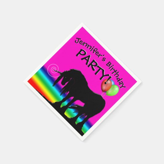 Serviette En Papier Rainbow Unicorn Party (Coin)