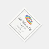 Serviette En Papier Rainbow Waves Beautiful LGBT Mariage (Coin)