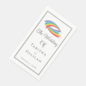 Serviette En Papier Rainbow Waves Beautiful Personalized Wedding (Coin)