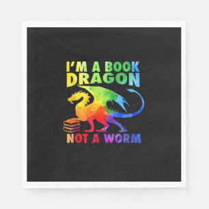 Serviette En Papier Rainbows Je suis un livre Dragons Pas un ver LGBT