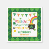 Serviette En Papier Rainbows, Shamrocks et Pots d'Or Anniversaire (Devant)