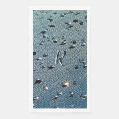 Serviette En Papier Raindrops Photographie Monogramme Bleu (Devant)